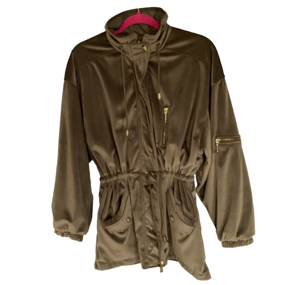 Current Seen Velour Jacket Women's Size Medium Fully Lined Hidden Front Zipper